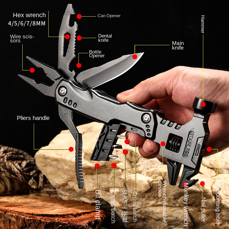 متعددة الوظائف كماشة متعددة ال - مراجعة Outdoor Hunting Knife Set وسعره