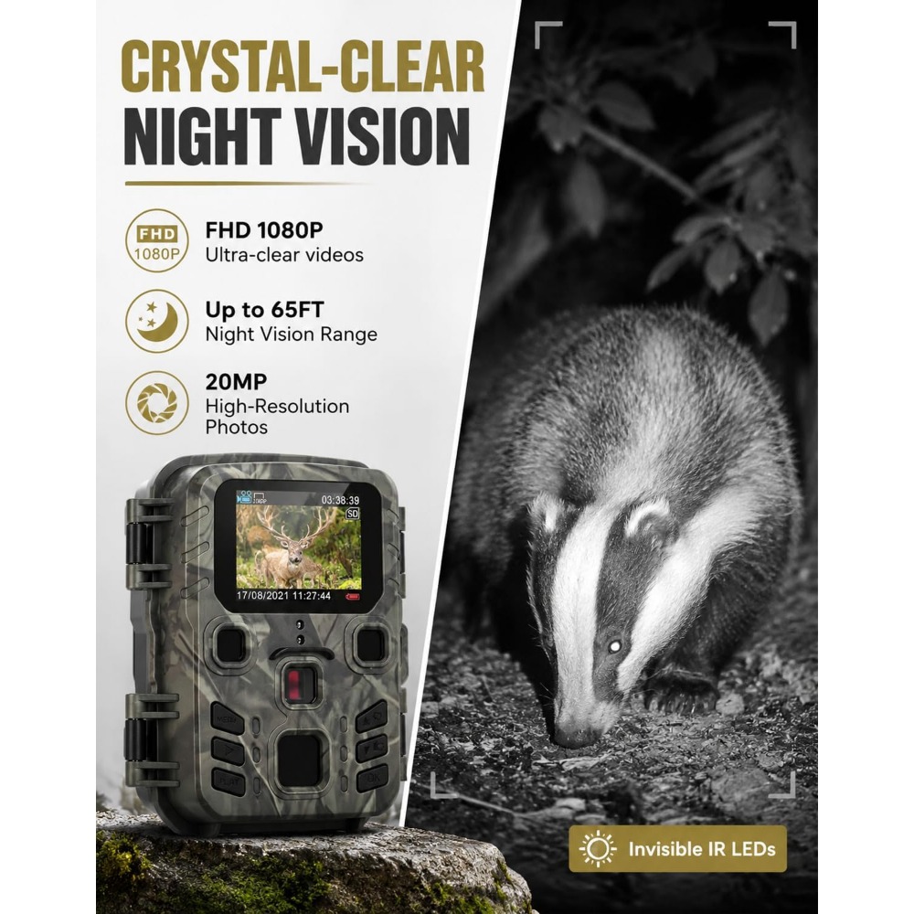 كاميرا لعبة درب صغيرة رؤية ليل - مراجعة Outdoor Hunting Video Camera وسعره