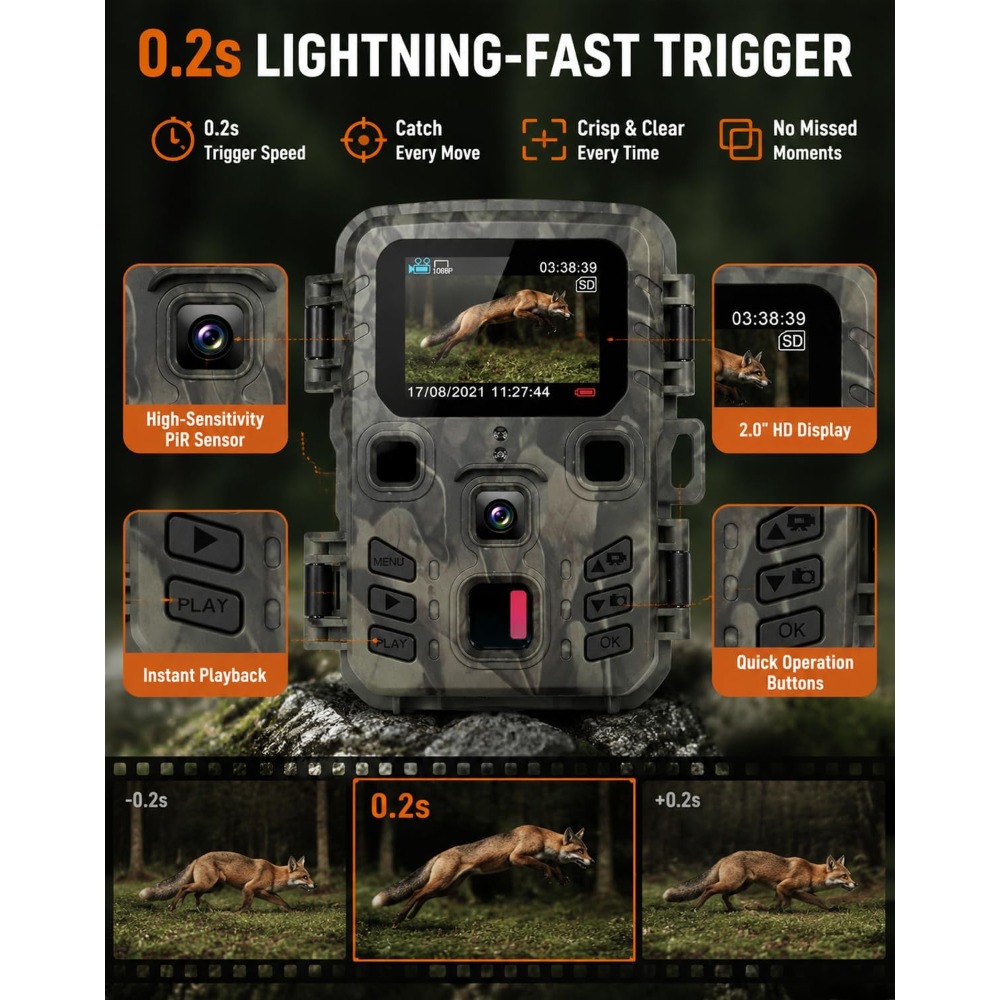 كاميرا لعبة درب صغيرة رؤية ليل - مراجعة Outdoor Hunting Video Camera وسعره