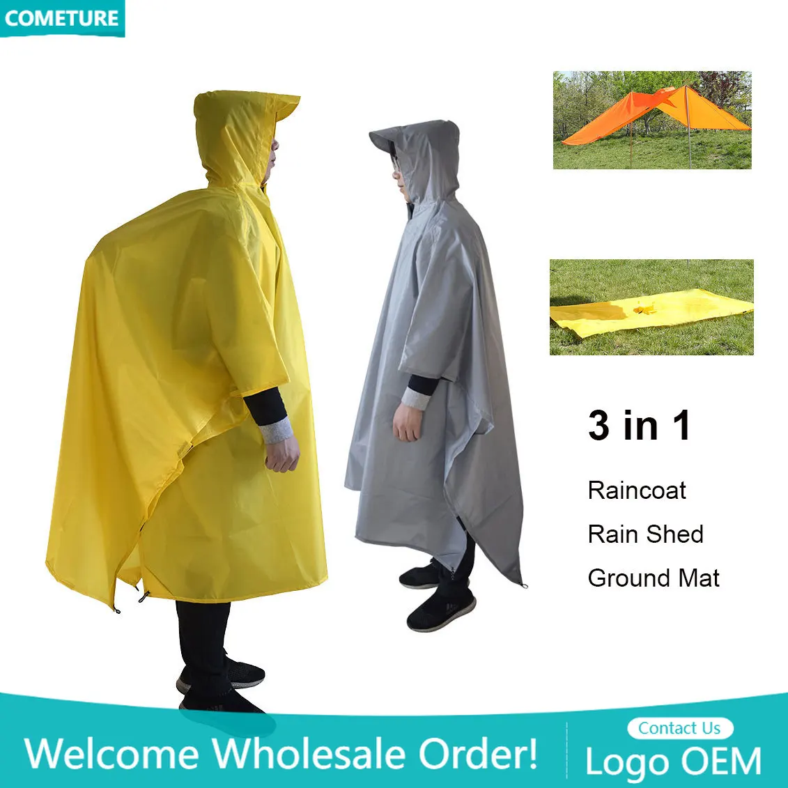 معطف واق من المطر 3 في 1 المشي - مراجعة Hunting Outdoor Mat وسعره