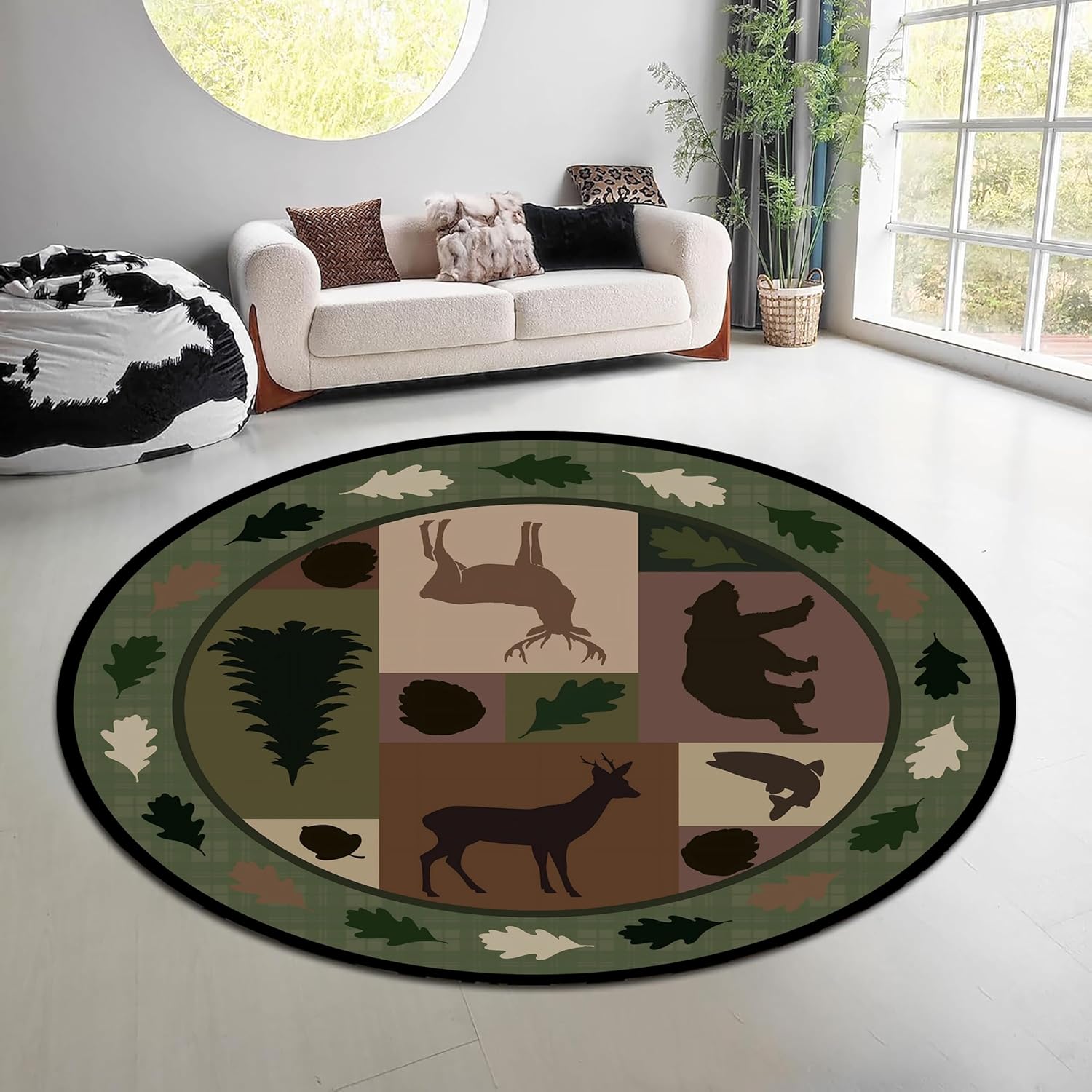 سجادة دائرية بتصميم غابة طبيعي - مراجعة Hunting Outdoor Mat وسعره