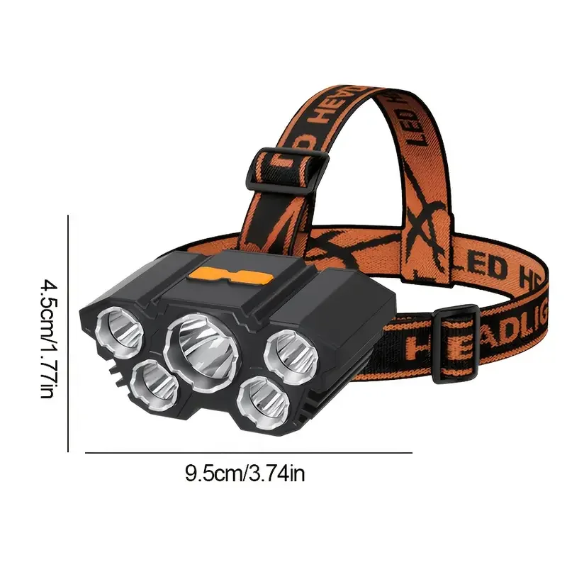 كشافات أمامية محمولة 5LED خارج - مراجعة Hunting Fishing Outdoor وسعره